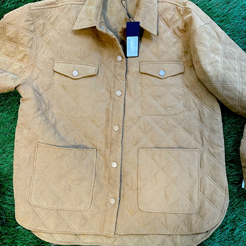 Gianni Bini Quilted Brown Stone Jacket XL